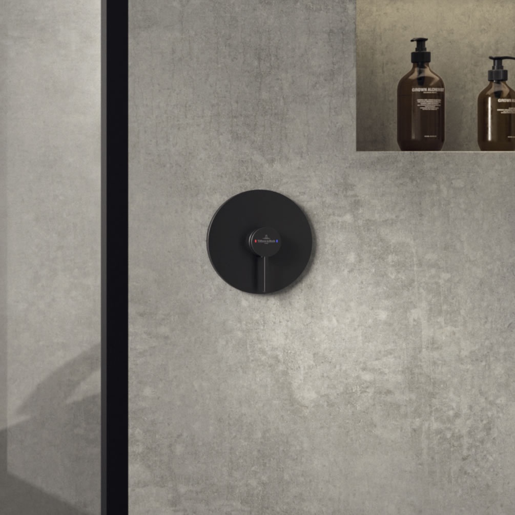 Lifestyle image of Villeroy & Boch Dawn Matt Black Single Outlet Bath/Shower Valve